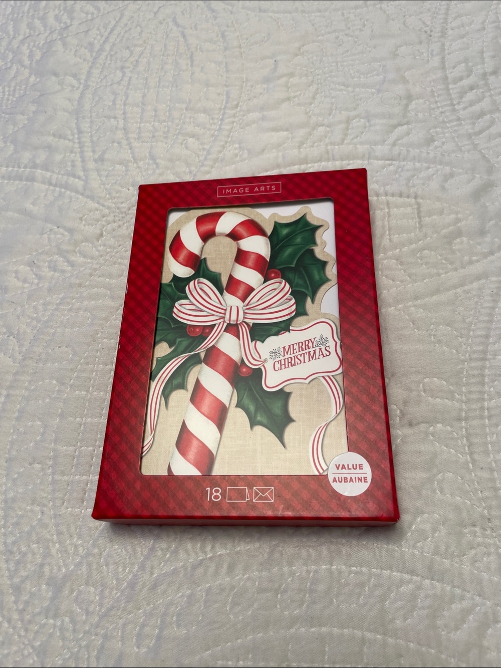 NWT IMAGE ARTS Christmas Cards MERRY CHRISTMAS Cards 18 Ct. Candy Canes & Holly